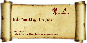 Némethy Lajos névjegykártya